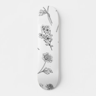 Blommönster Mini Skateboard Bräda 18,5 Cm