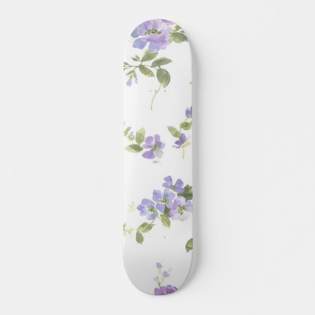 Blommönster Mini Skateboard Bräda 18,5 Cm (Framsida)