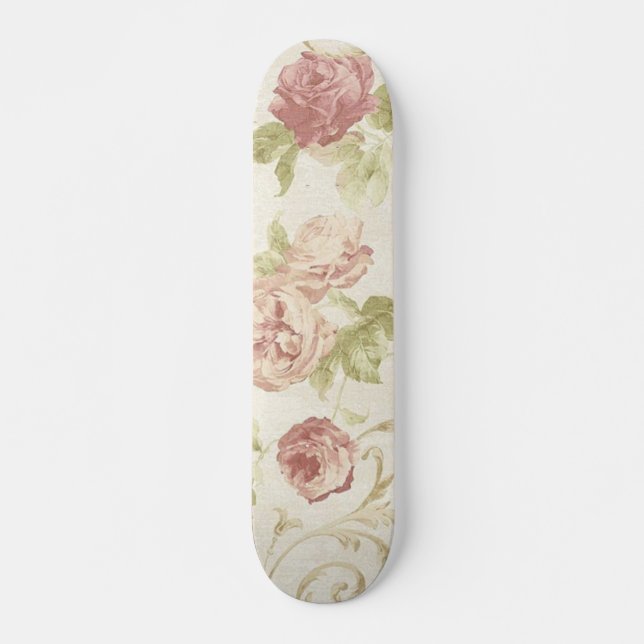 Blommönster Mini Skateboard Bräda 18,5 Cm (Framsida)