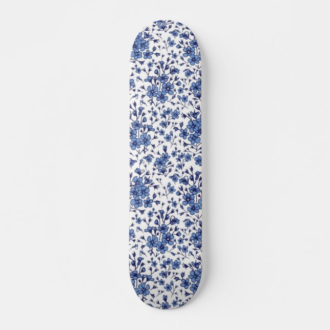 Blommönster Mini Skateboard Bräda 18,5 Cm (Framsida)