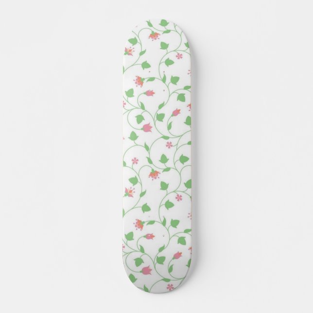 Blommönster Mini Skateboard Bräda 18,5 Cm (Framsida)
