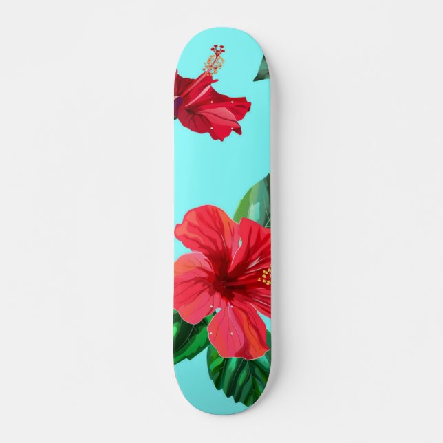 Blommönster Mini Skateboard Bräda 18,5 Cm (Framsida)