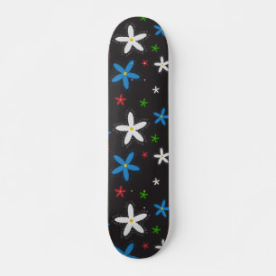 Blommönster mini skateboard bräda 18,5 cm