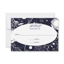 Blommönster Navy/Vit - RSVP