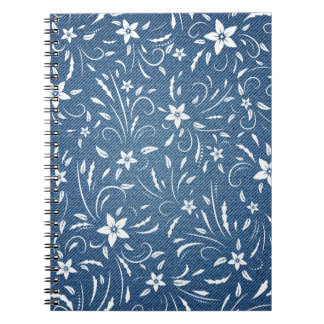 Blommönster om denim anteckningsbok