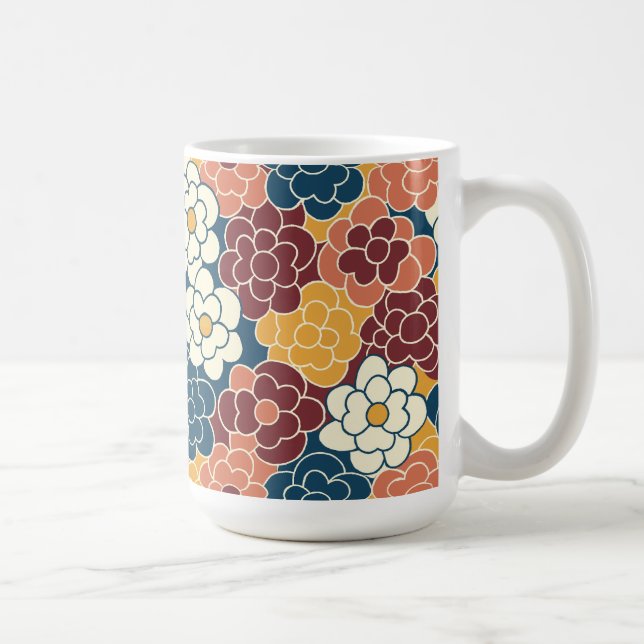 Blommönster över hela ytan kaffemugg (Höger)