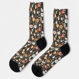 Blommönster på svart