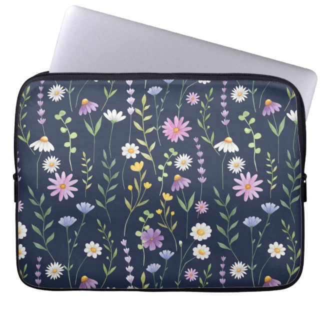 Blommönster på ytan - Mode våren blommor      Laptop Fodral (Framsidan)