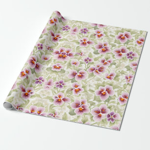 Blommönster Pansy Flowers Presentpapper