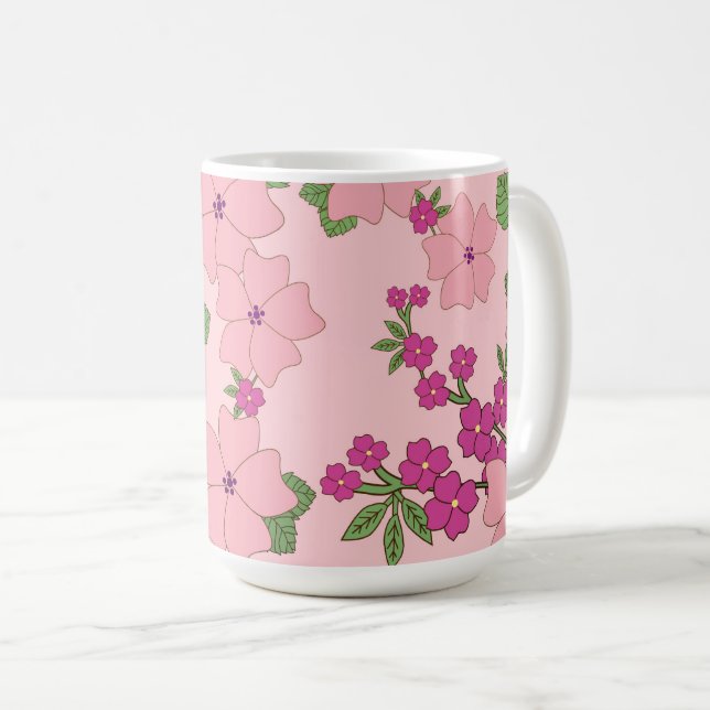 Blommönster, pastellviolett och lila, kaffemugg (Framsida höger)