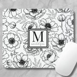 Blommönster Personlig Feminin monogram Musmatta<br><div class="desc">Med den här musknappen för elegant kan du lägga till en sofistikerad ton på arbetsytan, med ett monogram för personlig och namn inom en kvadratisk chic. Musknappen visar upp ett vackert botaniskt blommönster, som för in en känsla av natur och vår i ditt skrivbord. Kombinationen fet serif-teckensnitt och delikat skripttypografi...</div>