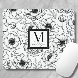 Blommönster Personlig Feminint Monogram Musmatta