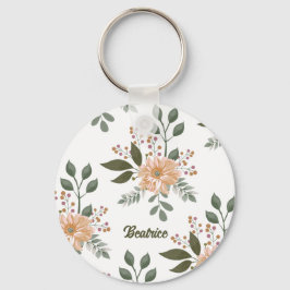 Blommönster - Personlig nyckelring