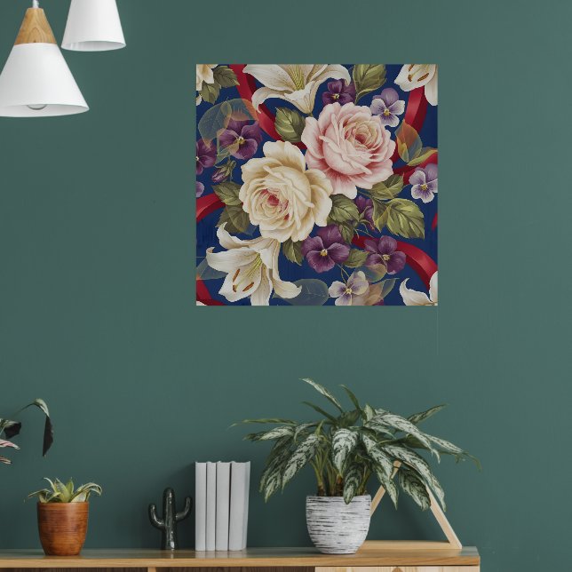 Blommönster Poster (Vardagsrum 1)