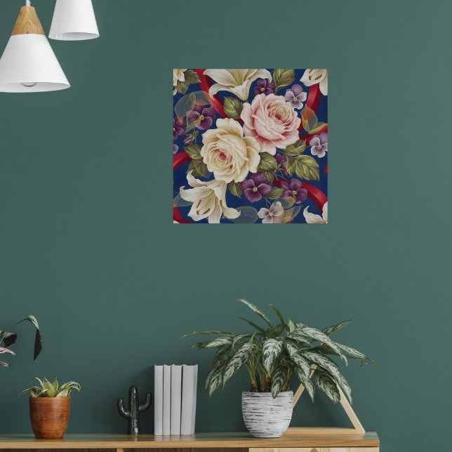 Blommönster Poster (Vardagsrum 1)