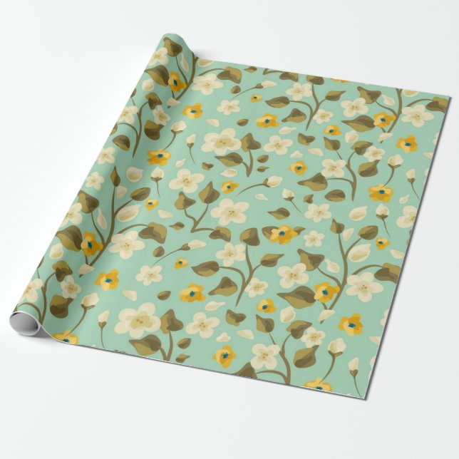Blommönster Presentpapper (Utrullad)