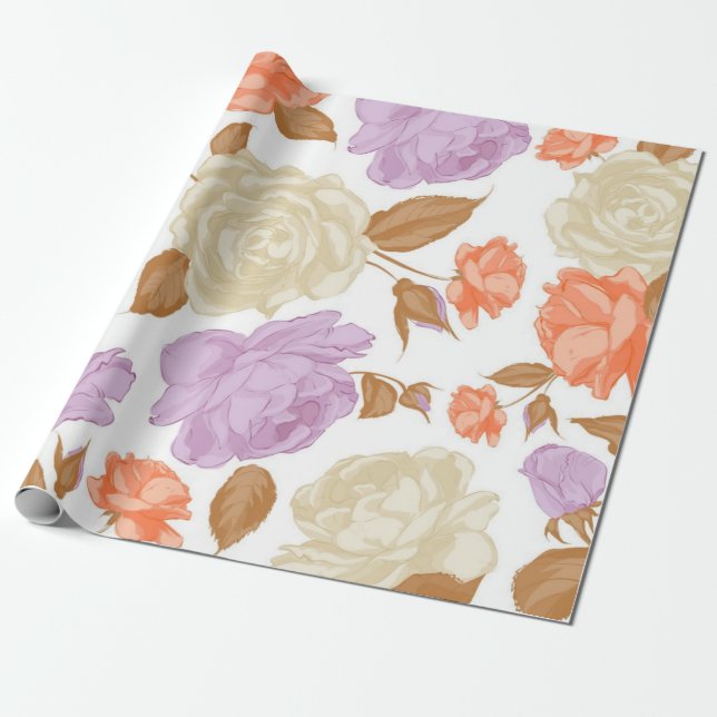Blommönster Presentpapper (Utrullad)