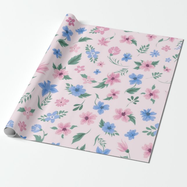 Blommönster Presentpapper (Utrullad)
