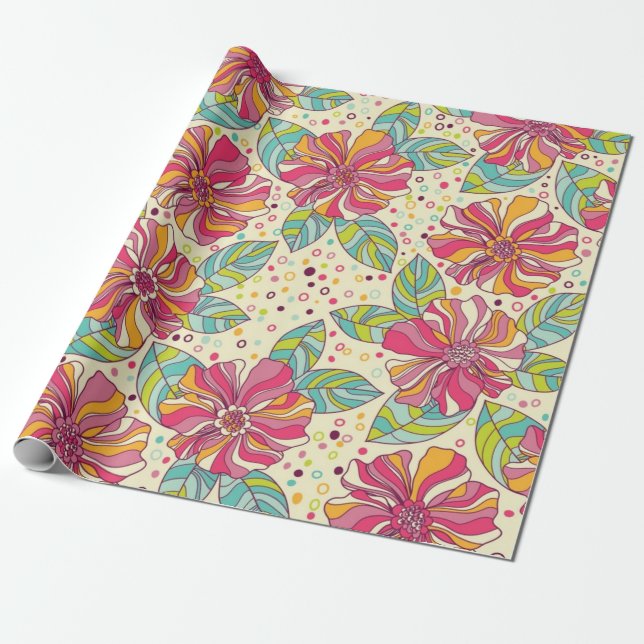 Blommönster Presentpapper (Utrullad)