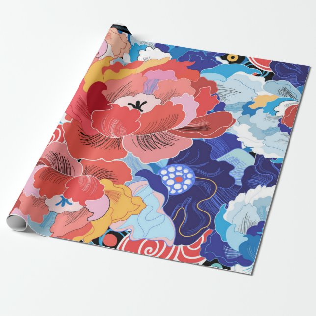 Blommönster Presentpapper (Utrullad)