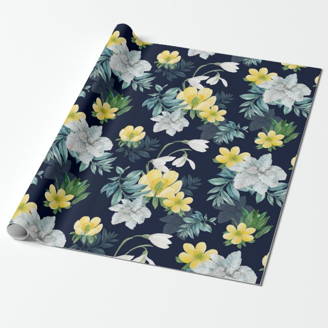 Blommönster Presentpapper (Utrullad)