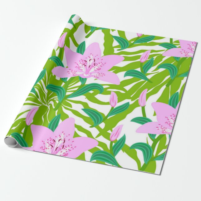 Blommönster Presentpapper (Utrullad)