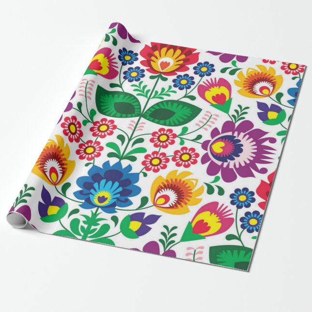 Blommönster Presentpapper (Utrullad)