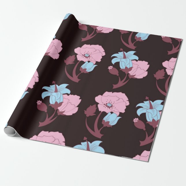 Blommönster Presentpapper (Utrullad)