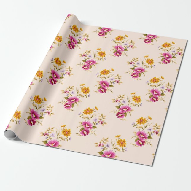 Blommönster Presentpapper (Utrullad)