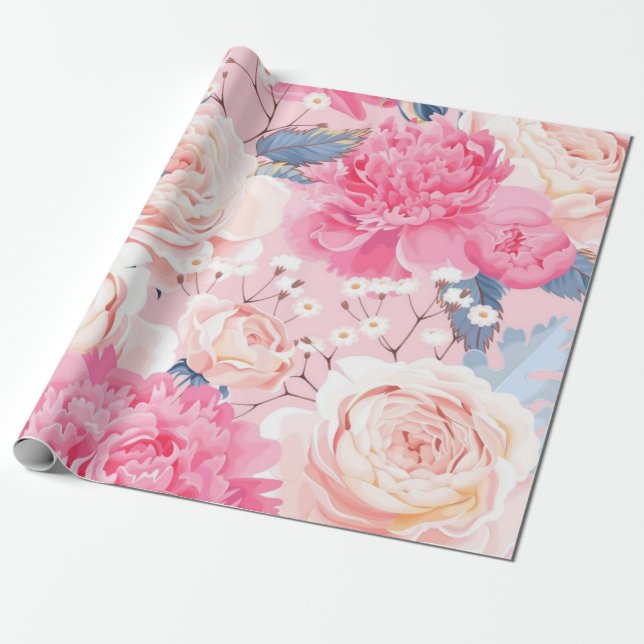 Blommönster Presentpapper (Utrullad)