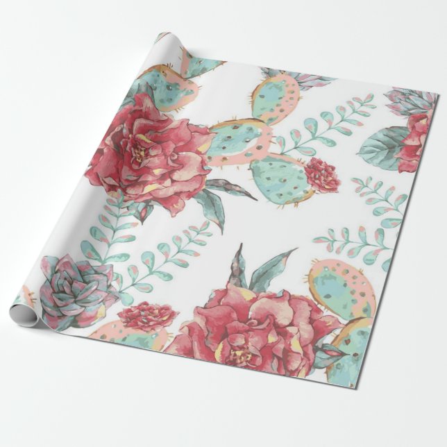 Blommönster Presentpapper (Utrullad)