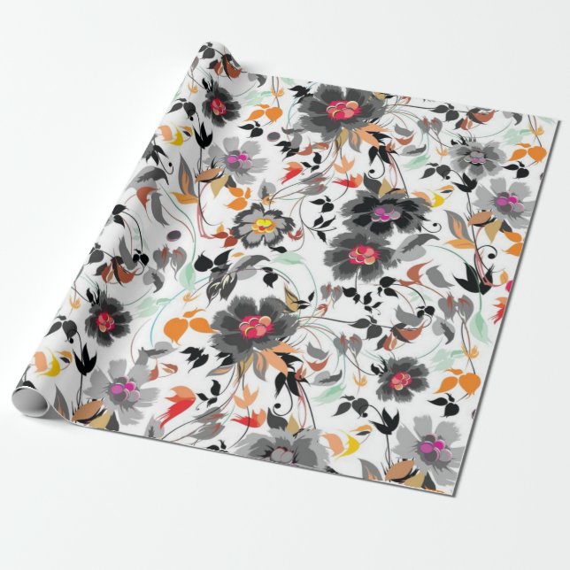 Blommönster Presentpapper (Utrullad)