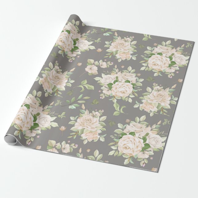 Blommönster Presentpapper (Utrullad)