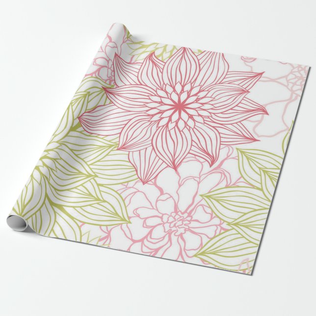 Blommönster Presentpapper (Utrullad)