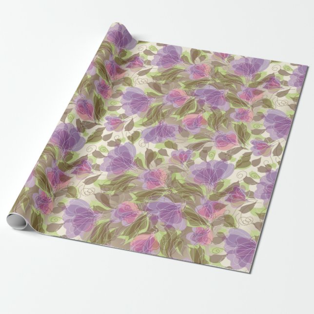 Blommönster Presentpapper (Utrullad)