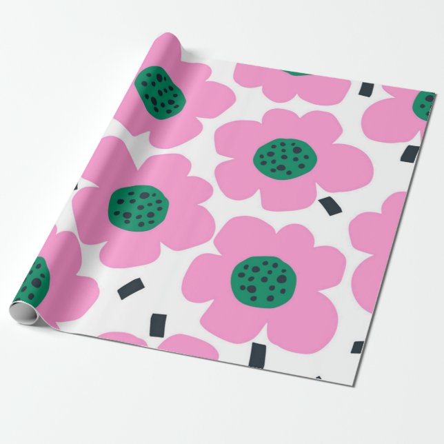 Blommönster Presentpapper (Utrullad)