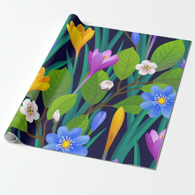 Blommönster Presentpapper (Utrullad)