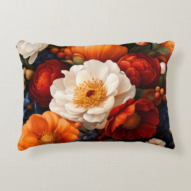Blommönster Prydnadskudde (Framsidan)