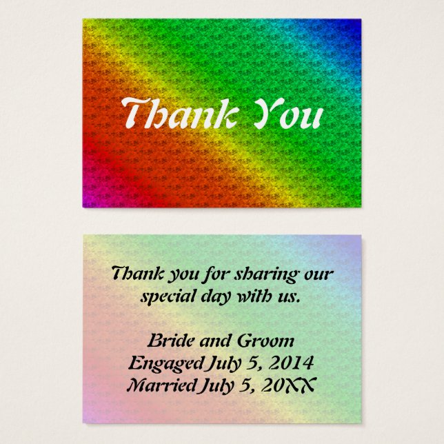 Blommönster Rainbow Hösten Bröllop Visitkort (Framsida & baksida)