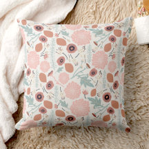 Blommönster Rosa Cream Blue