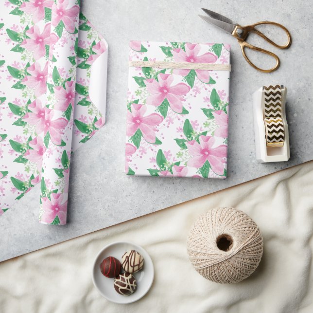 Blommönster Rosa Orkidé Mönster Presentpapper (Hantverk)