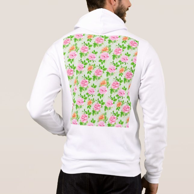 Blommönster Rosa Rosor T Shirt (Baksida)