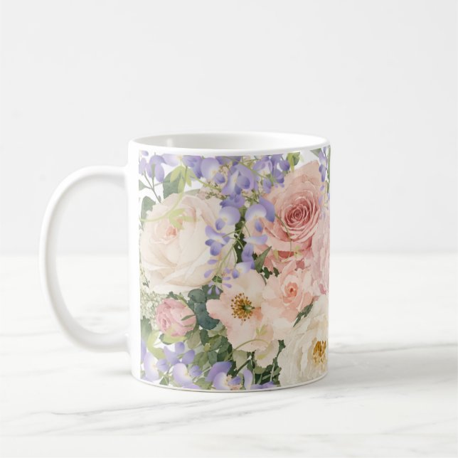 blommönster rosor kaffemugg (Vänster)