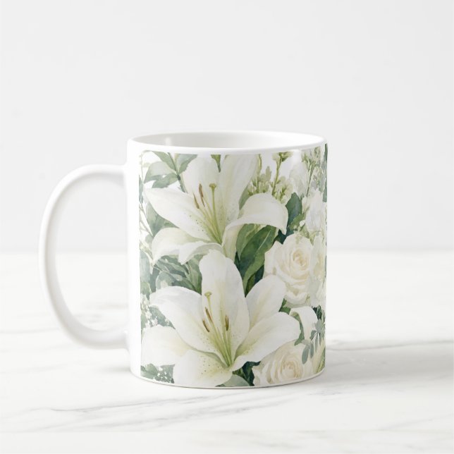 blommönster rosor kaffemugg (Vänster)