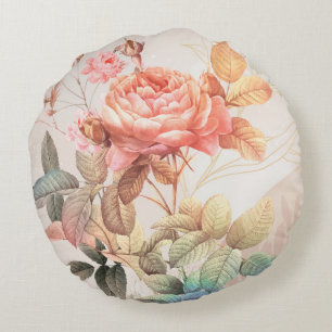 blommönster rund kudde