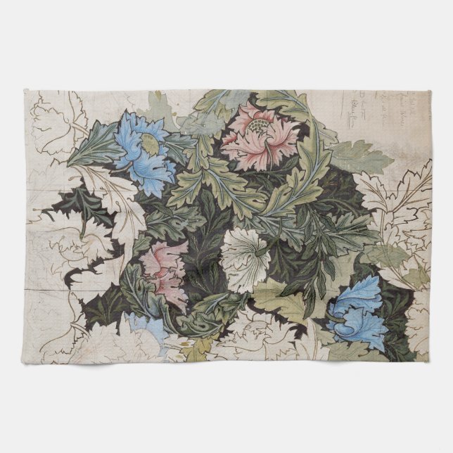 blommönster sketch av art nouveau william morris kökshandduk (Horisontell)