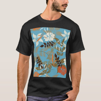 Blommönster: Sömlös Vintage bakåt T Shirt