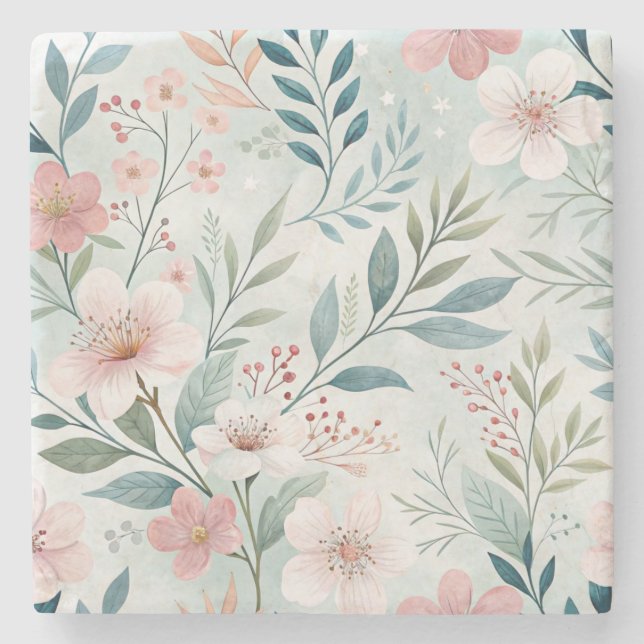 Blommönster Stenunderlägg (Framsidan)