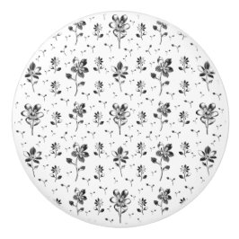 Blommönster, svartvitt knopp