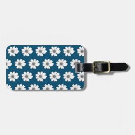 Blommönster tealblått bagagebricka